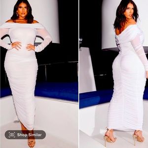 White maxi midi dress